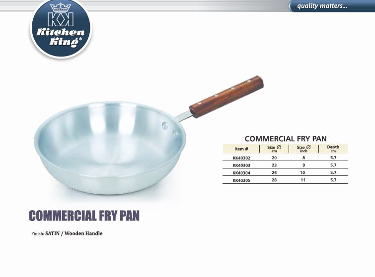 KK Metal Finish Commercil Fry Pan (7 Inche) 18 CM